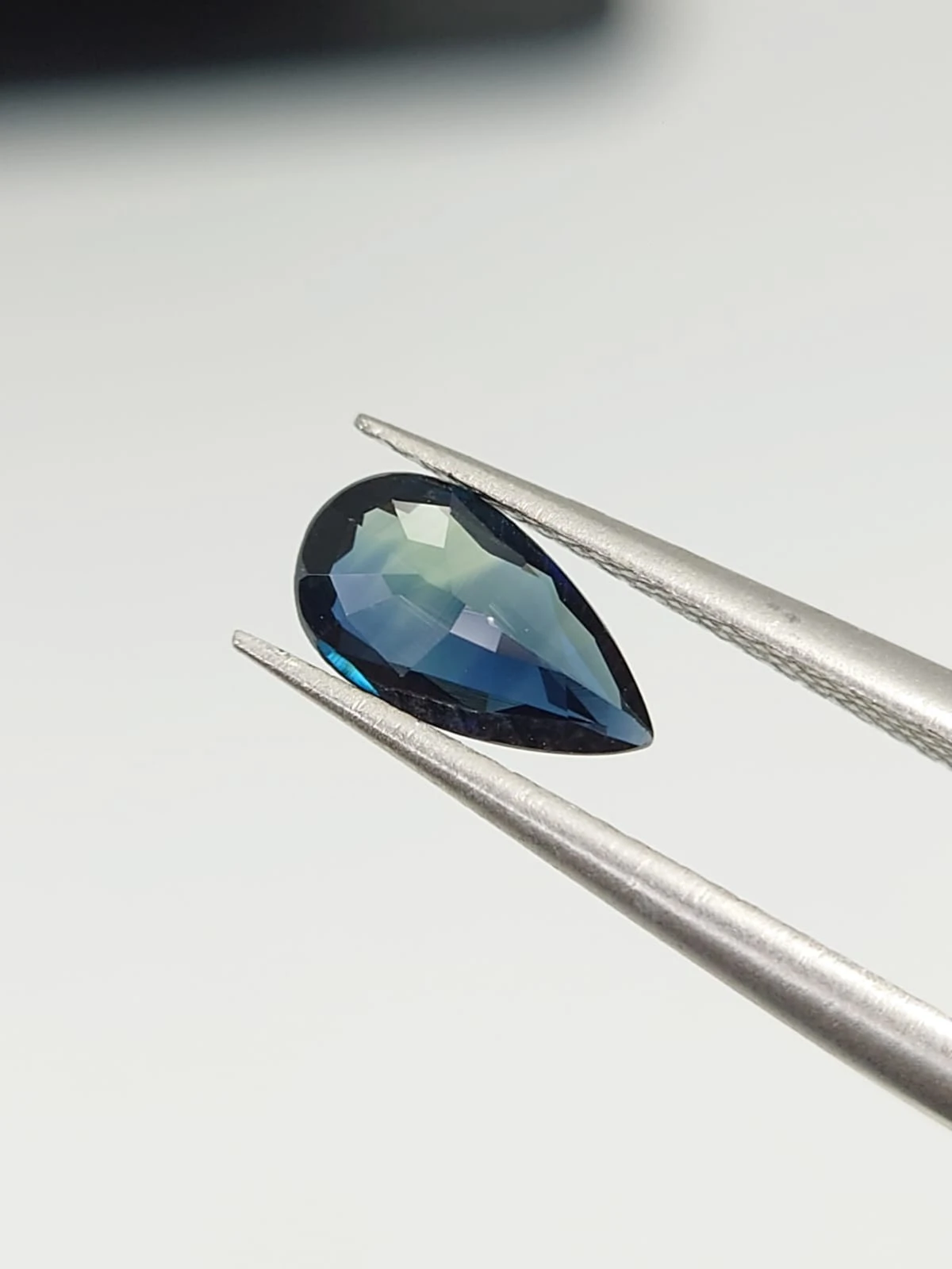 0.6ct Pear Shaped Natural Teal Sapphire from Nigeria — view 2
